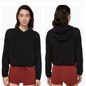Lululemon Catch a Breeze Mesh Sleeves Pullover Hoodie Black Size 4